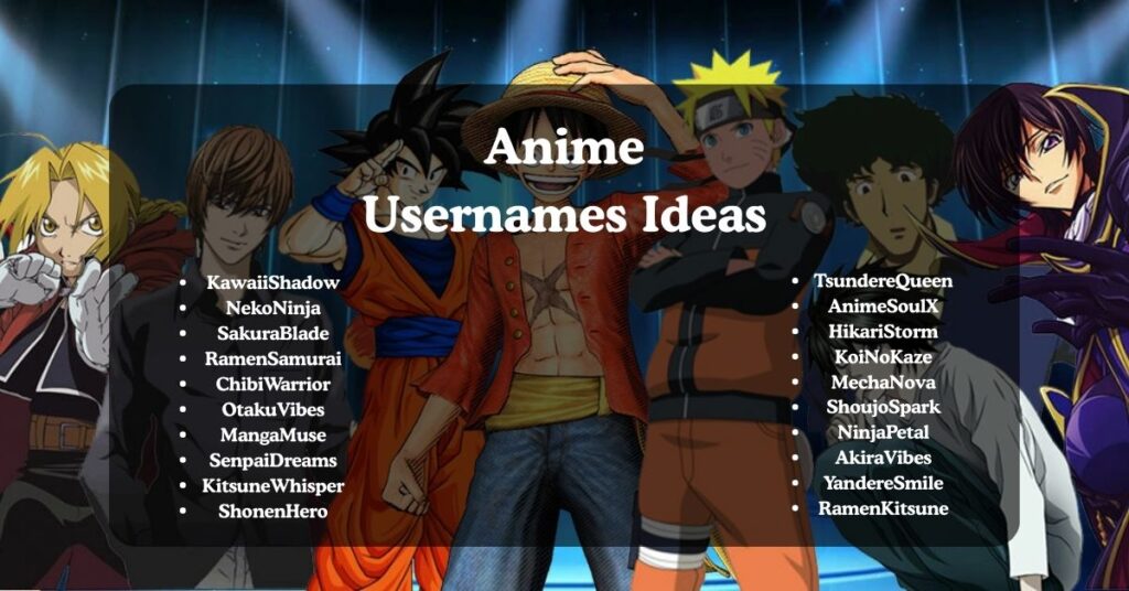 Anime Usernames Ideas