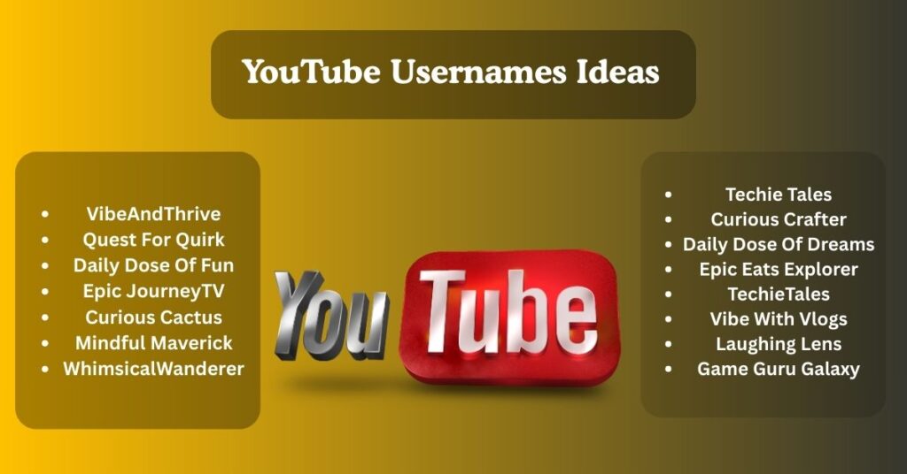 YouTube Usernames Ideas